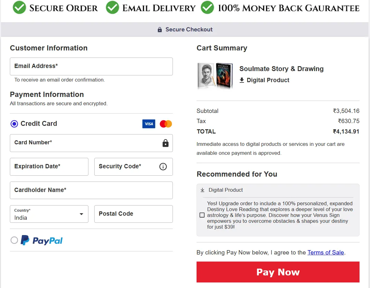 Soulmate Story -order-page